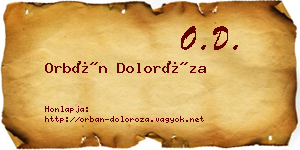 Orbán Doloróza névjegykártya